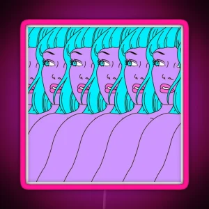 Trippy Girl Pop Art RGB Neon Sign