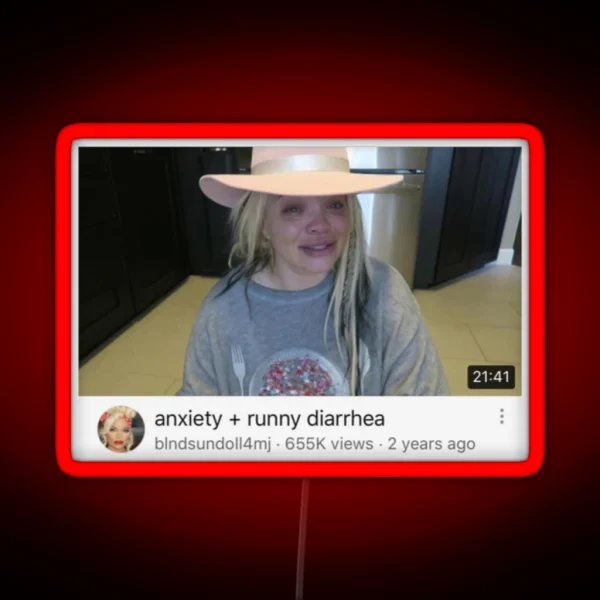 Trisha Paytas Anxiety Runny Diarrhea Led RGB Neon Sign