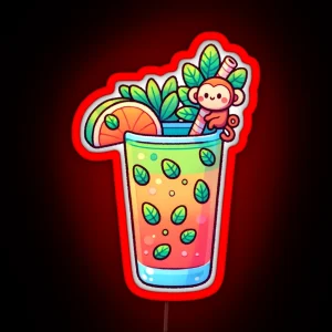 Tropical Monkey Mojito Cocktail RGB Neon Sign