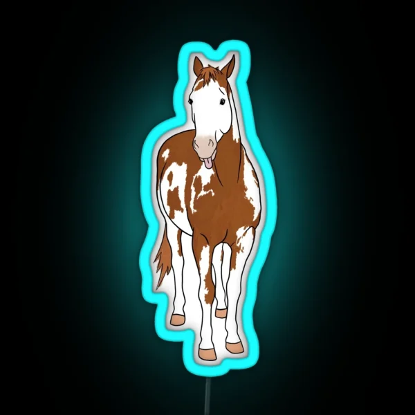 Trouble Paint Horse RGB Neon Sign
