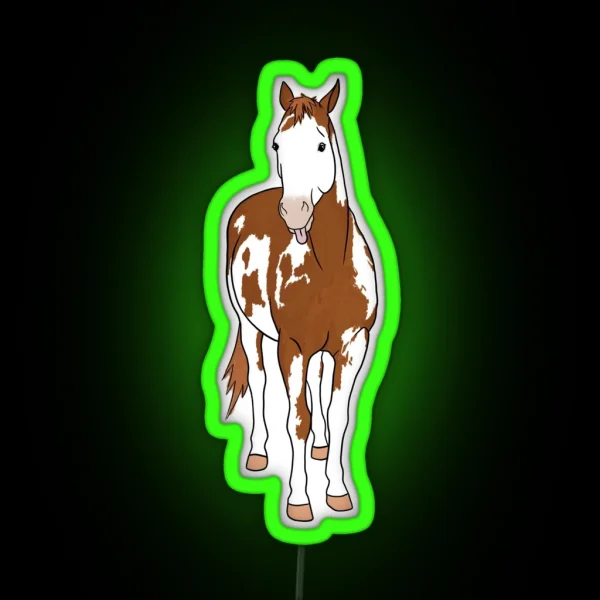 Trouble Paint Horse RGB Neon Sign