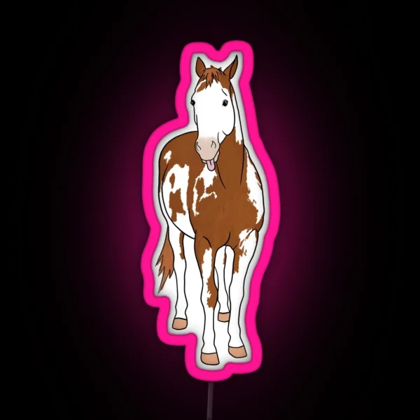 Trouble Paint Horse RGB Neon Sign