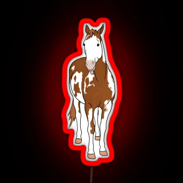 Trouble Paint Horse RGB Neon Sign