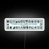 Multicoloured LED sign inspired by Gandhi's message of diverse world religions.