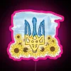 Vibrant Ukrainian themed RGB LED neon sign display artwork decoration.