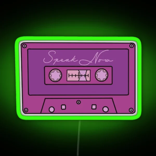 Ts Speak Now Cassette RGB Neon Sign