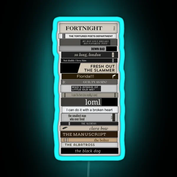 TTPD Bookshelf All Songs RGB Neon Sign