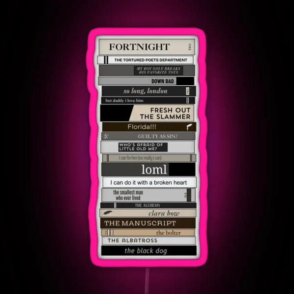 TTPD Bookshelf All Songs RGB Neon Sign