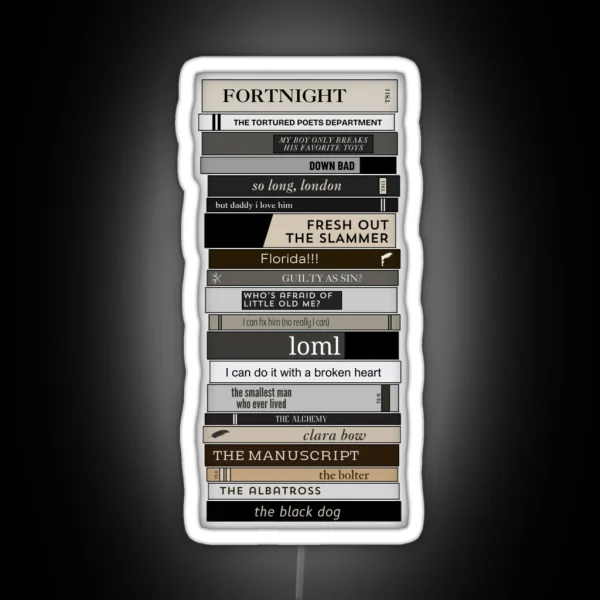 TTPD Bookshelf All Songs RGB Neon Sign