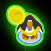 Vibrant RGB Neon Sign Featuring Adorable Tuba Playing Penguin Character