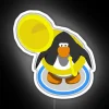 Colorful LED display featuring a penguin playing a tuba instrument