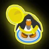 Colorful tuba-penguin design shines bright with vibrant RGB neon accents.