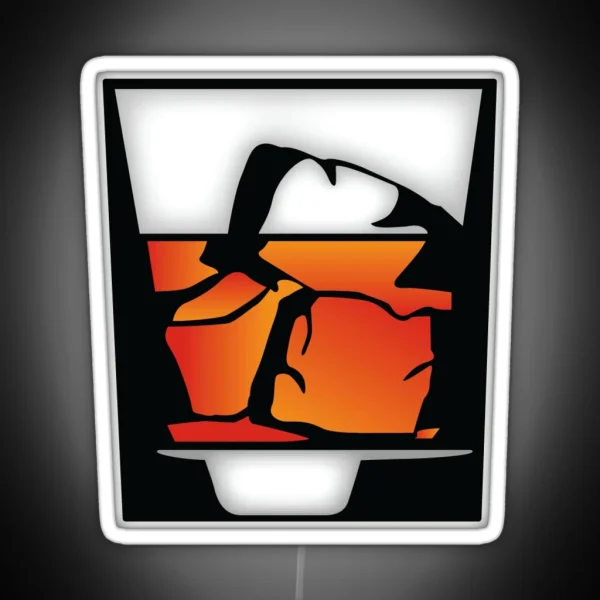 Tumbler Of Whiskey And Ice Cubes RGB Neon Sign