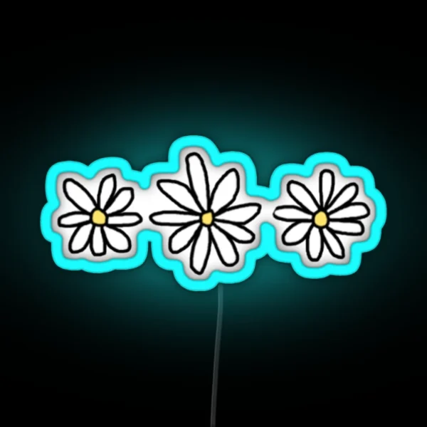 Tumblr Daisy Flower RGB Neon Sign