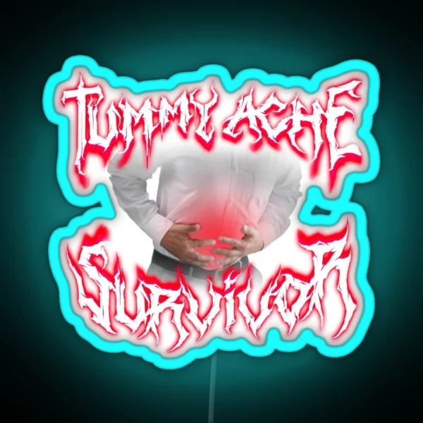 Tummy Ache Survivor Metal Design RGB Neon Sign