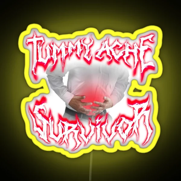 Tummy Ache Survivor Metal Design RGB Neon Sign