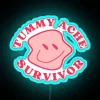 Neon Motivational Wall Sign for Tummy Ache Survivor Empowerment and Happiness