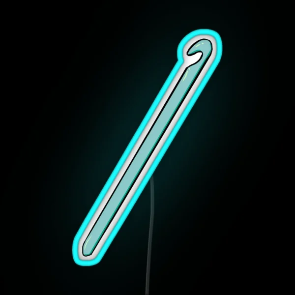 Turquoise Crochet Hook RGB Neon Sign