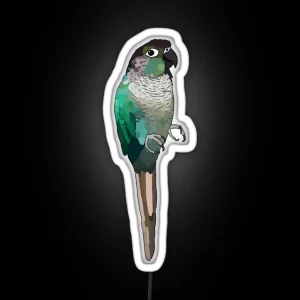 Turquoise Green Cheek Conure RGB Neon Sign