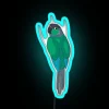 Eye-catching Turquoise and Green Neon Sign Inspired by Colorful Parrot Species