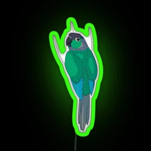 Turquoise Green Cheek Conure RGB Neon Sign