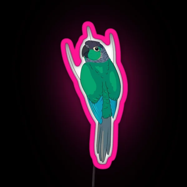 Turquoise Green Cheek Conure RGB Neon Sign
