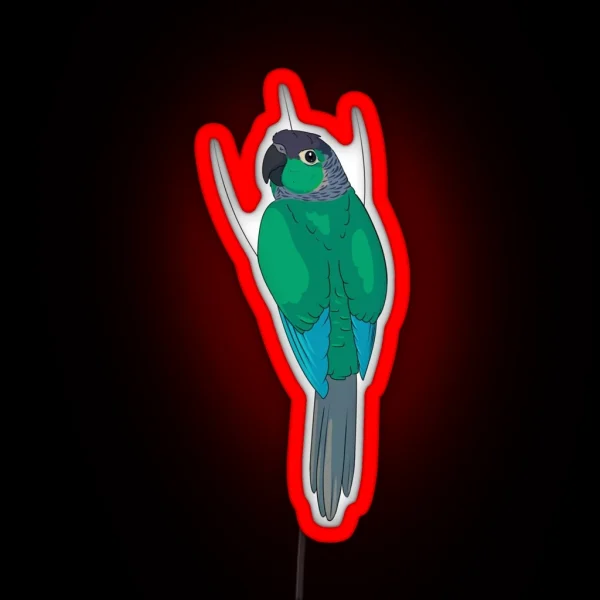Turquoise Green Cheek Conure RGB Neon Sign