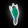 Add vibrant turquoise and green accents with parrot-inspired neon lighting.