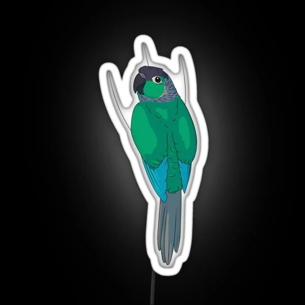 Turquoise Green Cheek Conure RGB Neon Sign