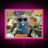 Customizable RGB LED light box with digital display, humorously displaying memes