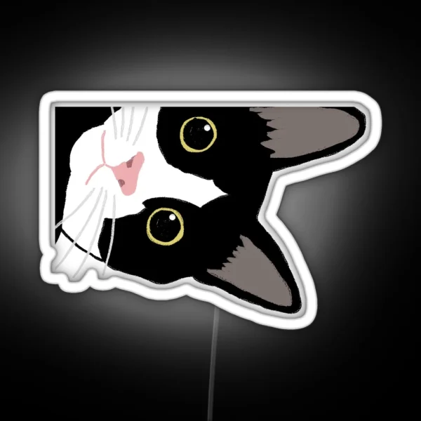 Tuxedo Cat In The Corner RGB Neon Sign