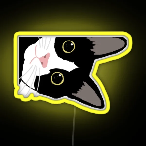 Tuxedo Cat In The Corner RGB Neon Sign