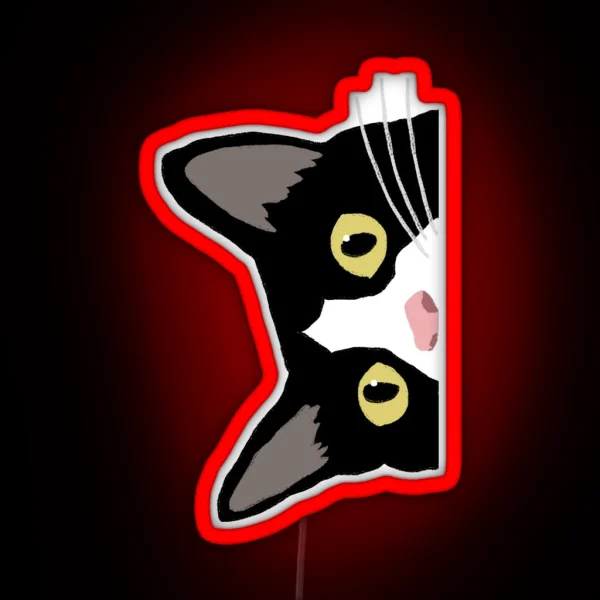 Tuxedo Cat Is Watching You RGB Neon Sign