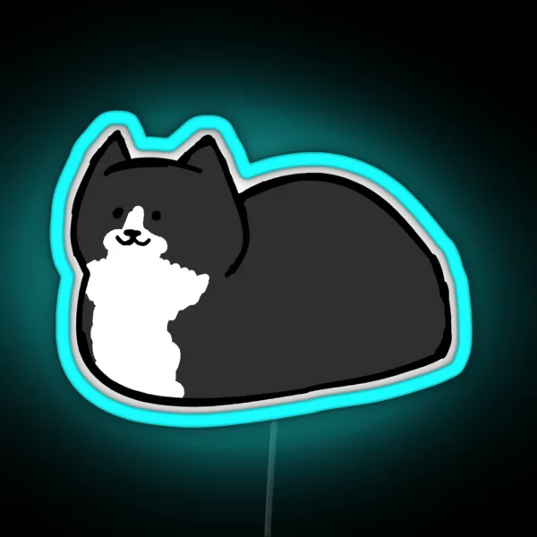 Tuxedo Cat Loaf RGB Neon Sign