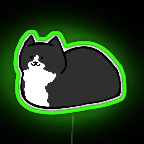 Tuxedo Cat Loaf RGB Neon Sign