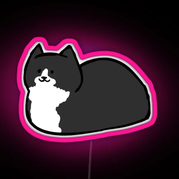 Tuxedo Cat Loaf RGB Neon Sign