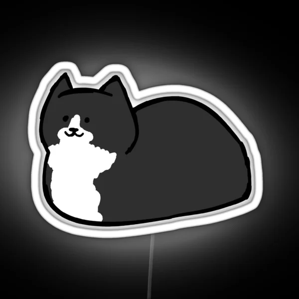 Tuxedo Cat Loaf RGB Neon Sign