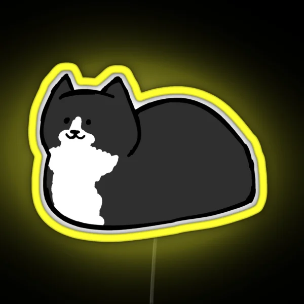 Tuxedo Cat Loaf RGB Neon Sign