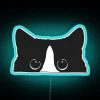 Whimsical Tuxedo Cat Illuminates Your Space with Vibrant Neon Glow.