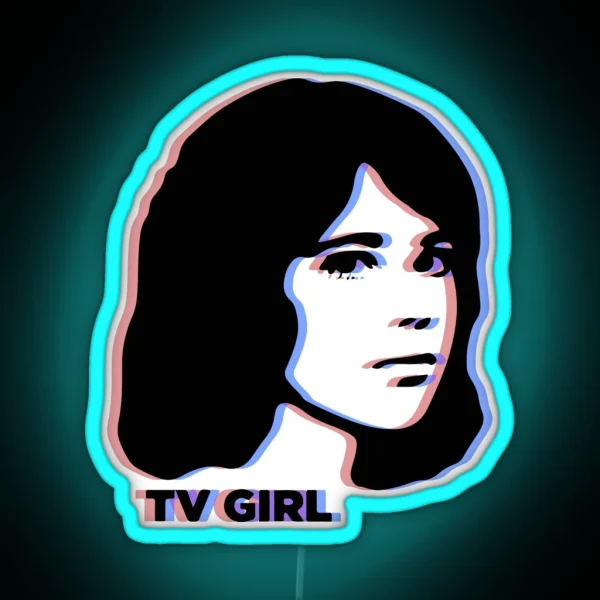 TV Girl 3D Anaglyph Dream Girl Logo RGB Neon Sign