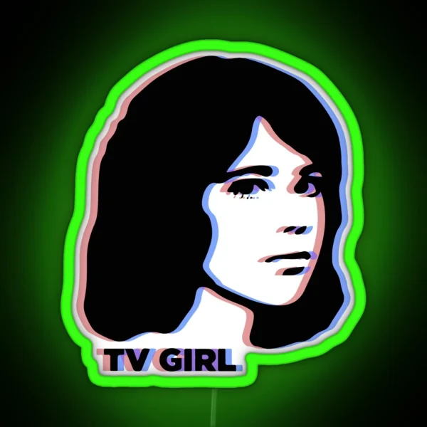 TV Girl 3D Anaglyph Dream Girl Logo RGB Neon Sign