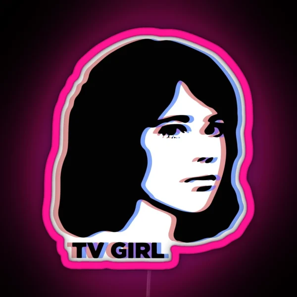 TV Girl 3D Anaglyph Dream Girl Logo RGB Neon Sign