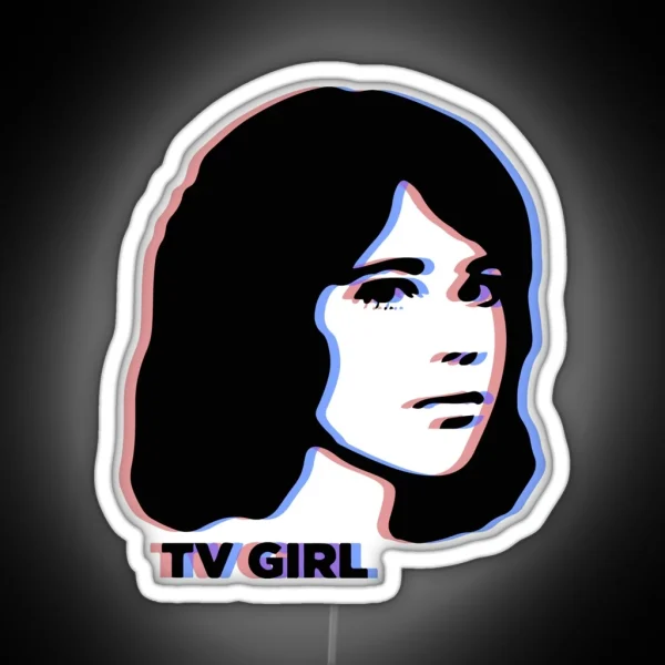 TV Girl 3D Anaglyph Dream Girl Logo RGB Neon Sign