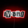 Colorful music decor featuring vibrant RGB neon TV girl logo