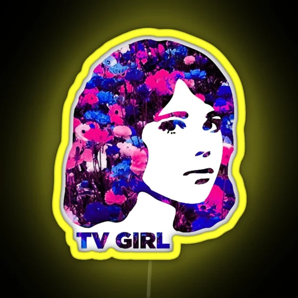 TV GIRL Floral RGB Neon Sign
