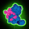 Neon album cover parody light box featuring TV Girl's Garfield art