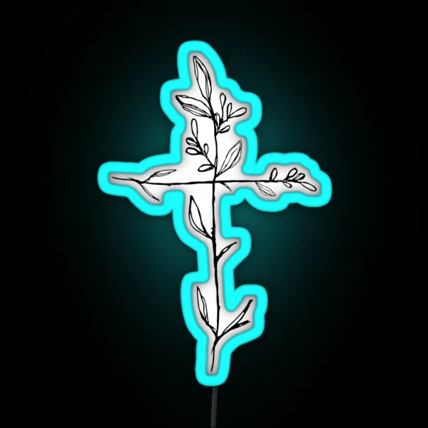 Twig Cross RGB Neon Sign