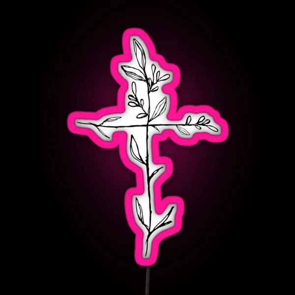 Twig Cross RGB Neon Sign