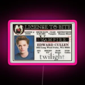 TWILIGHT LICENSE RGB Neon Sign