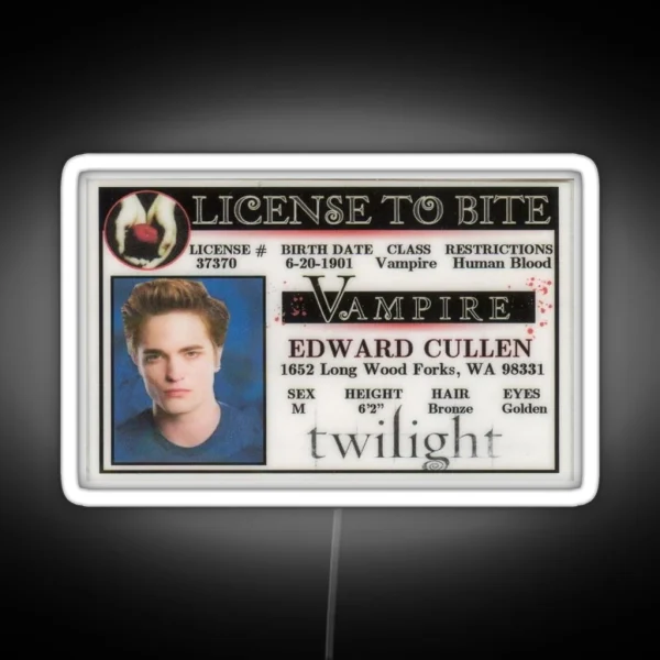 TWILIGHT LICENSE RGB Neon Sign